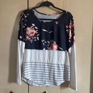 Long sleeve nursing top